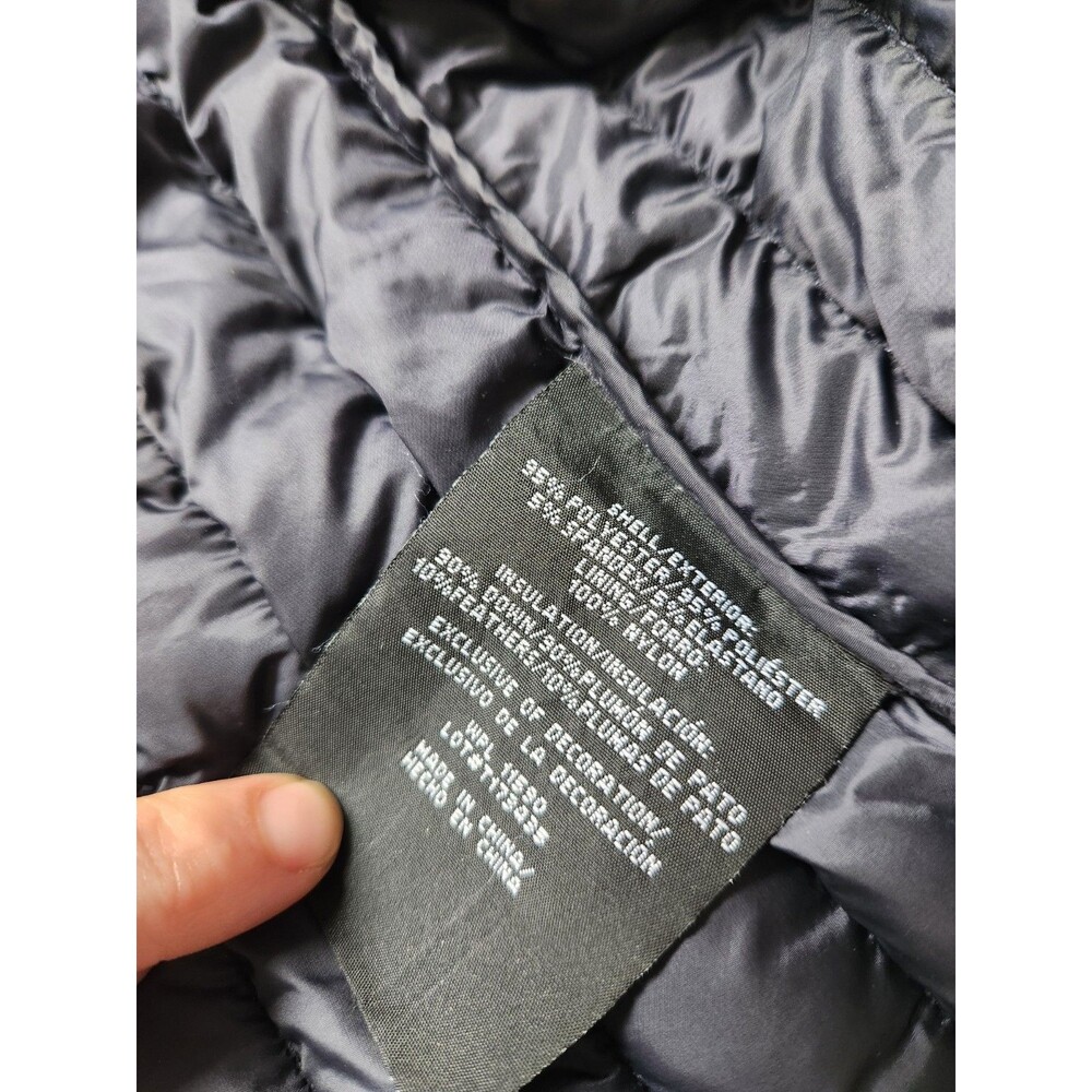 HeatKeep Down Puffer Jacket XL Gray Quilted Insulated Removable Hood Winter GUC - Picture 7 of 11